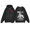 Sudadera de algodón retro de 440 g con estampado de Berserk y furia, estilo callejero, estilo retro, con gorro de marea callejera.