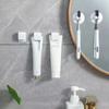 Soporte multifuncional para cepillos de dientes con ventosa de pared para baño, estante de almacenamiento sin perforaciones, soporte con gancho para pasta de dientes y aparatos dentales.