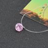 Collar de Diamante Solitario de Zirconia Transparente Invisible Nuevo Japonés y Coreano Cadena Corta Versátil para Mujer a la Moda K1031