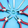 Herramientas para joyería DIY mango rojo multifuncional boca oblicua boca afilada pinzas de corte pinzas pinzas mini accesorios básicos hechos a mano