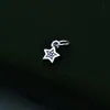 Plata de Ley S925 Plata Tailandesa Estrella Corazón Colgante Pulsera de Cuentas DIY Collar Corazón de Melocotón Estrella de Cinco Puntas Accesorios Colgante