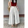 Pantalones casuales para mujer con cinturón, de cintura alta, adelgazantes, adecuados para cuerpo tipo pera, pantalones anchos holgados de pierna ancha con curva