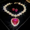 Set de Pendientes y Collar de Borla de Diamante Super Brillante Estilo Palacio Perlas Lujo Accesible Gama Alta Cadena para Clavícula Diseño Joyería