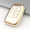 Adequado para Chave de 5 Botões Volkswagen Novo Magotan Weiluan B8 Volkswagen Cc Lavida Bora Capa Bolsa para Chave de Carro com Borda Dourada