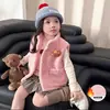 Chaleco de Oso Pequeño Suave Pegajoso Estilo Coreano para Niños Pequeños Otoño/Invierno 2026 Nueva Moda Infantil Niña Top Cálido Engrosado