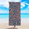 Toalla de playa de microfibra con patrón de dibujos animados estampado absorbente de secado rápido terciopelo de doble cara toalla de baño a rayas toalla para niños