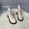 Botines de Encaje Estilo Británico para Mujer 2026 Nuevos Botines de Primavera/Otoño de Una Sola Capa Invierno con Forro de Terciopelo Botines de Tobillo de Tacón Medio Suela Gruesa