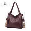 Bolso de hombro para mujer de alta apariencia, de piel de vaca de primera capa, sencillo, de color liso, bolso cruzado para uso diario, bolso de cuero suave portátil y moderno.