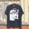 Tamanho Europeu Transfronteiriço Vintage Anos 90 Dourado Preto Desbotado pelo Sol Unissex Paraíso Algodão Camiseta Alta Qualidade