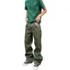 Pantalones de trabajo para hombre de otoño, estilo leñador retro americano lavado, estilo callejero, corte holgado, pantalones largos rectos versátiles, jeans de mezclilla