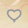 Colgante de Moissanita en Forma de Corazón Grande de 20 Quilates, Superventas Transfronterizo, Exagerado Lujo Moda Cadena para Clavícula de Plata de Ley S925