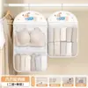 Bolsa de malha para guarda-roupa de armazenamento multicamadas de grande capacidade para uso doméstico, bolsa de armazenamento transparente e respirável para roupas íntimas e meias