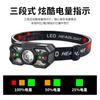 Linterna frontal brillante transfronteriza inducción larga duración portátil pantalla eléctrica portátil lámpara portátil exterior impermeable montada en la cabeza para correr