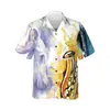 Camisa de Manga Corta con Estampado Digital Estilo Hawaiano para Vacaciones, Nueva Moda Tendencia Europea y Americana para Hombre