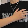 Colar Cruzado Masculino Tendência Corrente Versátil para Clavícula Estilo Hip-Hop Masculino Acessórios de Joias para Mulheres
