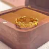 Anel Atrai-Dinheiro Novo Estilo para Mulheres, Novo Anel Ajustável Pequeno Cavalo Moeda de Cobre Estilo Chinês, Anel Banhado a Ouro Xiaohongshu para o Ano de Nascimento, Anel para Dedo Indicador