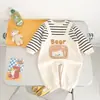 Moda de Inverno e Outono para Bebês e Crianças Pequenas, Roupas de Ursinho da Moda, Macacões Fofos, Roupas para Recém-Nascidos para 100 Dias, Roupas de Bebê e Roupas para Engatinhar