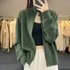 Abrigo casual de moda con cuello alto para mujer 2023 nuevo tejido cárdigan con doble cremallera estilo coreano suéter suéter top