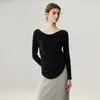 Suéter de Cachemira para Bebé Pequeño Otoño/Invierno Nuevo Estilo de Un Hombro Diseño Irregular Suéter de Punto a la Moda Capa Base
