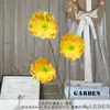 Flor de Amapola Artificial de Tres Cabezas de Colores Producto Terminado Flor de Seda Artificial Arreglo Floral de Piso para Bodas Paisajismo Elegante Arreglo de Boda