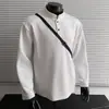 Otoño e Invierno Nueva Camisa Henley Estilo Americano Camiseta de Manga Larga Marca de Moda para Hombre Capa Base Camiseta Interior Sudadera Holgada Versátil Ropa para Hombre