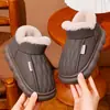 Pantuflas de algodón para niños estilo padre-hijo para niños y niñas, superficie de cuero impermeable, pantuflas de algodón para el hogar de pareja familiar, dropshipping