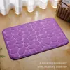 Tapete de chão de coral fleece texturizado tipo pedra para porta de banheiro tapete absorvente para os pés embalagem personalizada fonte de fábrica atacado