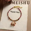 Colar Original Vintage Exquisito de Cavalo de Carrossel Esmaltado Vermelho com Contas, Luxo Leve, Sensação de Alto Padrão, Corrente de Clavícula Versátil