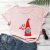 Nueva Camiseta Linda de Gnomo para el Día de San Valentín para Sitios Web Independientes, Camiseta de Cuello Redondo de Comercio Exterior para Exportación Europea y Americana