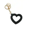 Espejo de Maquillaje Portátil con Forma de Corazón de Cuero Llavero Espejo Mini Colgante para Bolso Multicolor Venta al por Mayor de Fábrica en Stock