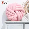 Almofada Feita à Mão Estilo Ins Nórdico com Corda de Três Fios e Estampa Floral, Almofada Redonda para Encosto de Sofá e Cama, Almofada de Assento Tecida