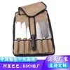 Bolsa Personalizada para Armazenamento de Facas de Cozinha, Bolsa para Ferramentas de Chef Estilo Ocidental, Bolsa de Mão Dobrável Portátil de Lona com Múltiplos Bolsos