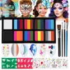 Bestseller transfronterizo: Set grande de 10 colores y 3 tonos de pigmentos para pintura facial, pigmentos para pintura corporal, pintura facial para niños