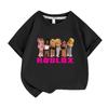Roupas Infantis Robô Transfronteiriças Camiseta de Manga Curta para Meninas Roupa de Verão Roupas do Mundo Virtual Infantil Roupa Externa Camiseta Básica de Meia Manga