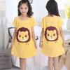 Camisón de niña verano delgado manga corta pijamas para niños vestido de verano de niña manga media ropa de casa al por mayor
