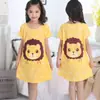 Camisola Infantil Pijama Feminino Verão Manga Curta Bebê Fino Estilo Coreano Desenho Animado Menina Média Tamanho Roupa de Casa Infantil Verão