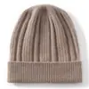 Chapéu de Cashmere Feminino 100% Cashmere Puro Nova Moda Cor Sólida Mais Fácil de Combinar Chapéu de Tricô Baotou Proteção para Orelhas