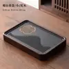 Bandeja de té de piedra de porcelana Wujin de imitación de lujo ligero para el hogar, juego de té, mesa de té pequeña, mesa de almacenamiento y drenaje de agua, mesa de remojo en seco, bandeja de té de piedra Wujin
