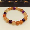 Pulsera de Cristal Natural Súper Siete Oro Negro Pulsera de Cristal de Diseño Original Femenina Joyería de Mano de Cristal Libro de Caperucita Roja Explosiones