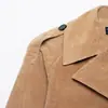 Comércio Exterior Europeu e Americano Transfronteiriço Outono Novo Estilo Feminino Versátil para o Trabalho Jaqueta Curta Estilo Gabardine Peça Externa