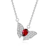 Collar colgante de mariposa con destellos de espato natural de tesoro de color europeo y americano, cadena de clavícula versátil de plata de ley s925 para mujer, exclusivo transfronterizo