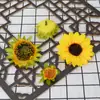 Nuevos Capullos de Flores Artificiales en Varios Estilos, Pegatinas de Pared para el Hogar, Decoraciones para Ventanas, Adornos Pequeños, Cabezas de Flores de Girasol Latino