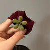 Diadema de Flor Flockada con Pedrería Estilo Coreano para Mujer Cuerda para el Cabello de Nuevo Estilo Otoño e Invierno Goma para el Cabello Bola en la Cabeza Cuerda para Recoger el Cabello en Cola Baja