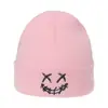 Chapéus de Lã Simples de Cor Sólida Quentes Populares Outono e Inverno Transfronteiriços para Homens e Mulheres Chapéus de Tricô Engraçados Bordados Hip-Hop Venda por Atacado