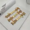 Pulseira de Liga de Alumínio da Moda para iWatch da Apple com Pingente de Corrente de Metal Corrente de Relógio Pulseira Elegante Versátil para Mulheres