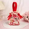 Lembrancinhas de Banquete de Casamento Sacolas de Doces Sacolas Especiais de Doces para Casamento Caixas de Doces Criativas Sem Dobra Sacolas de Presente Vermelhas para Casamento Personalizado