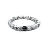 Pulseira de Pedra Olho de Tigre Pedra Biliar Preta Quente Mais Vendida Transfronteiriça Pulseira de Contas de Pedra Turquesa Pedra Mapa Pedra Zebra Mesmo Estilo para Homens e Mulheres