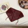 Pañuelo de ganchillo hecho a mano de estilo japonés para mujer, novedad de 2024, bufanda triangular francesa con dulces inserciones, diadema de punto popular.