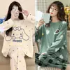 Pijama Japonés Girly para Primavera y Otoño para Mujer, Dulce Traje de Dos Piezas de Manga Larga de Otoño, Ropa de Casa para Salir