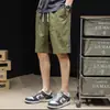 Pantalones cortos de herramientas retro de marca de moda de estilo japonés para hombre, pantalones deportivos americanos con costuras, pantalones de playa sueltos casuales
